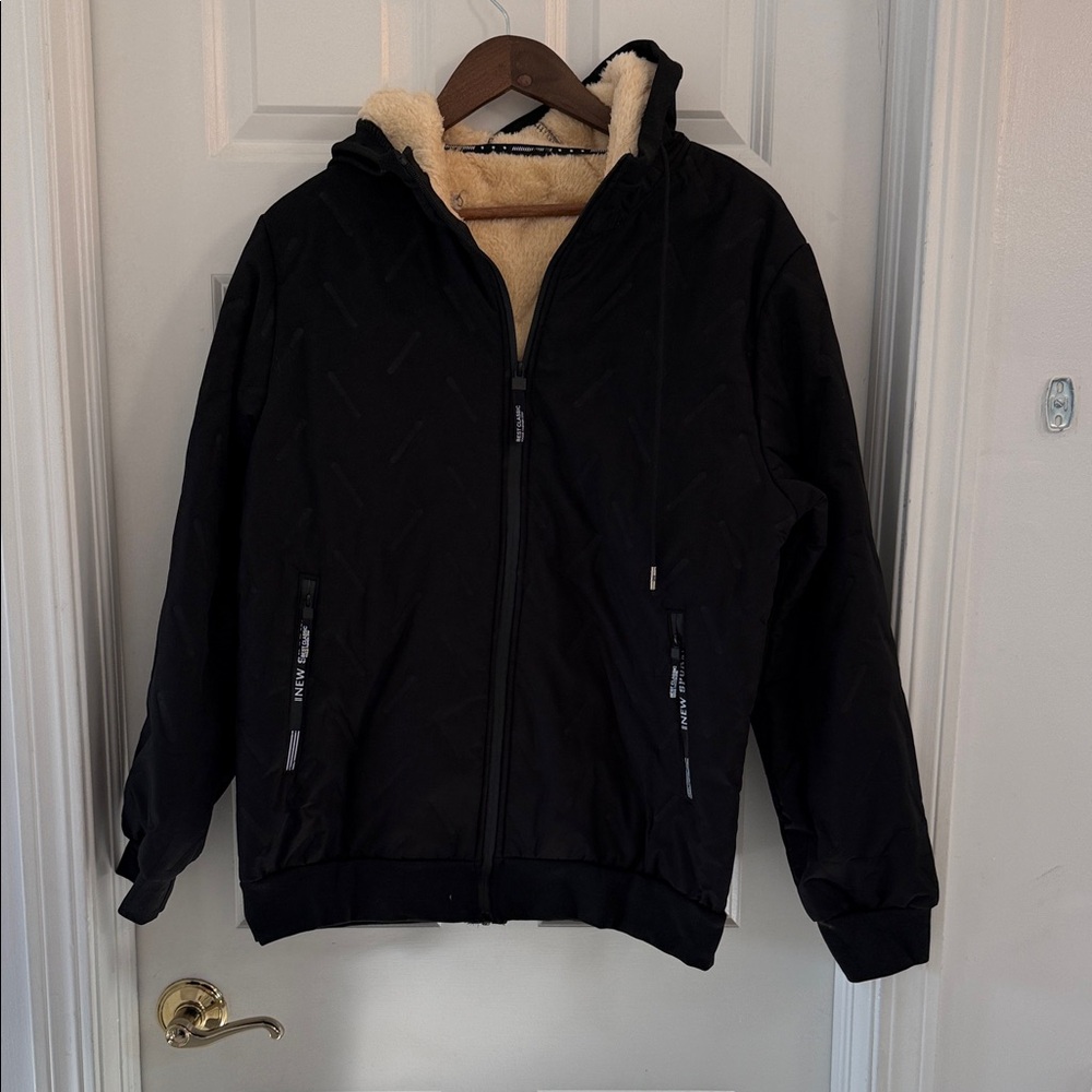Classic Black Hooded Puffer Jacket for Kids